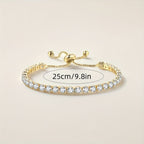 Adjustable Gold-Plated Zirconia Tennis Bracelet