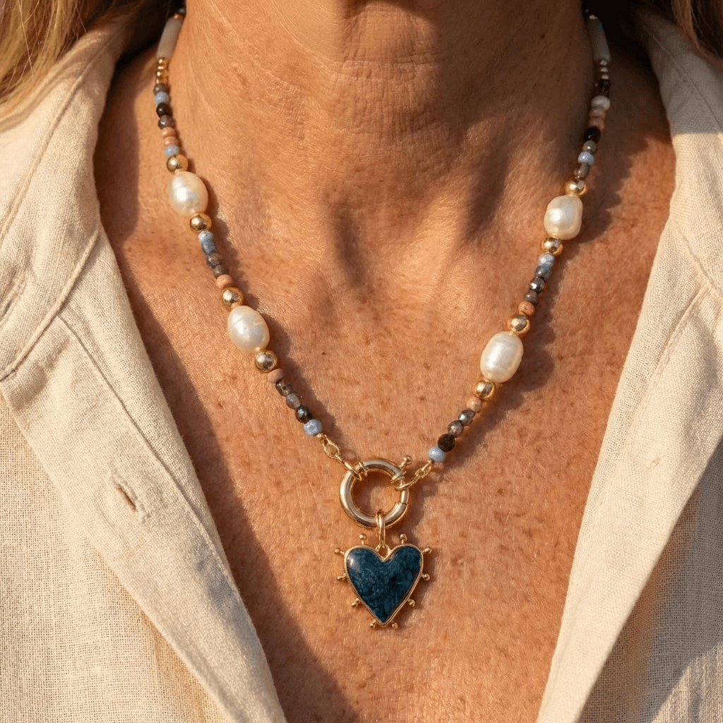 Handcrafted Bohemian Colourful Heart Necklace