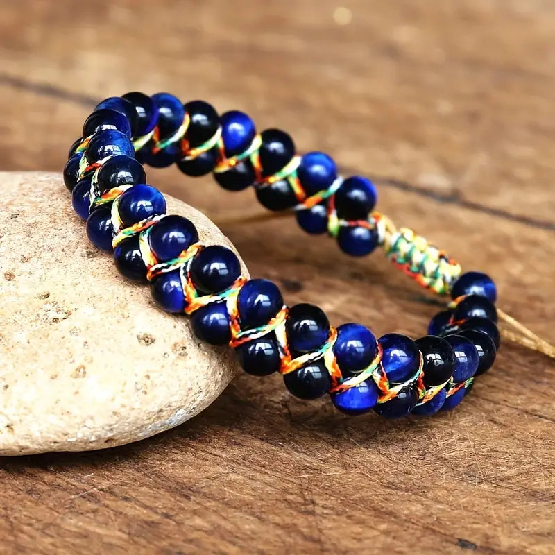 Blue Tiger Eye Bead Bracelet