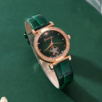 Green Stone Jewellery Gift Set with Watch