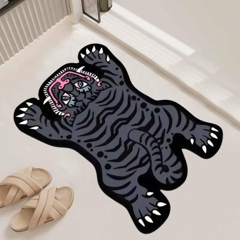 Tiger Print Diatomaceous Earth Floor Mat – Quick-Dry, Non-Slip, Eco-Friendly
