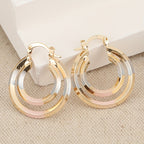 Hollow Round Gold-Plated Earrings