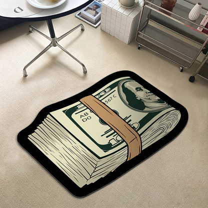 Dollar Note Novelty Floor Mat – Non-Slip, Soft Foam, Fun Home Decor