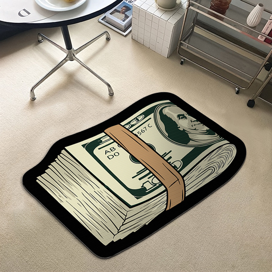 Dollar Note Novelty Floor Mat – Non-Slip, Soft Foam, Fun Home Decor