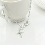 Simple Infinity Cross Short Necklace