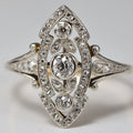 Marquise-Shaped Art Deco-Style Crystal Ring