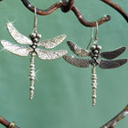 Vintage-Style Dragonfly Drop Earrings