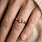 Art Deco Geometric Cubic Zirconia Gold-Tone Ring