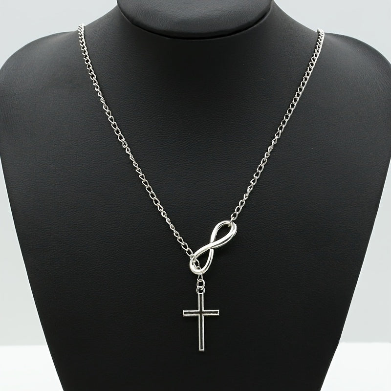 Simple Infinity Cross Short Necklace