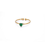 Adjustable 18K Gold-Plated Titanium Steel Birthstone Ring