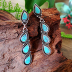 Vintage Turquoise Leaf Drop Earrings