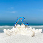 Ring met zeegolf in opaallook en zilverkleur