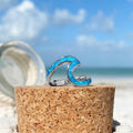 Ring met zeegolf in opaallook en zilverkleur