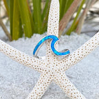 Ring met zeegolf in opaallook en zilverkleur