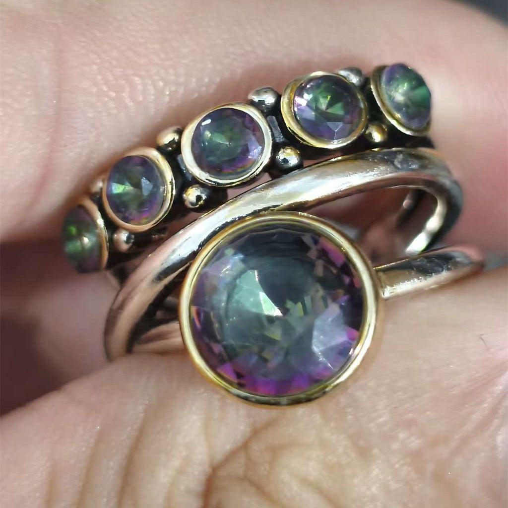Bohemian Artistic Cubic Zirconia Inlaid Ring
