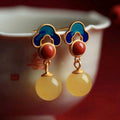 Vintage-Style Colourful Yellow Crystal Earrings