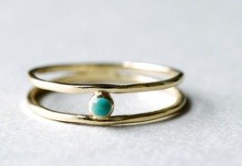 Vintage-Style Blue Zirconia Layered Silver-Tone Ring