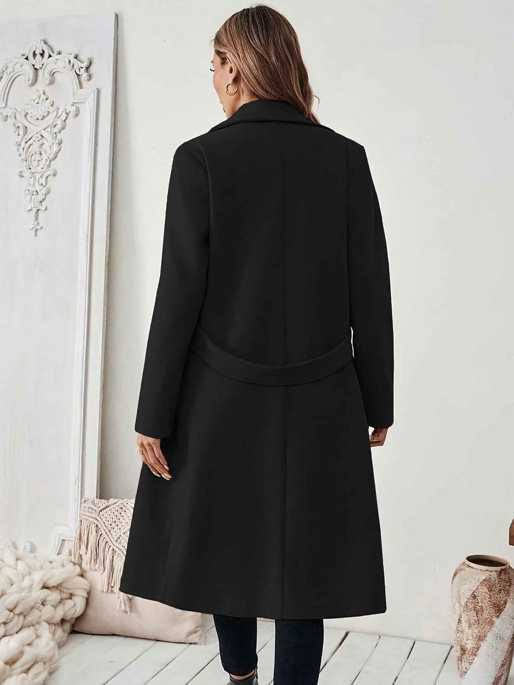 Classic Longline Coat with a Softly Tailored Feminine Cut