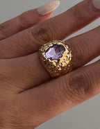 Vintage-Style Triple Purple Crystal Ring