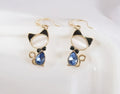 Vintage-Style Black Cat Earrings
