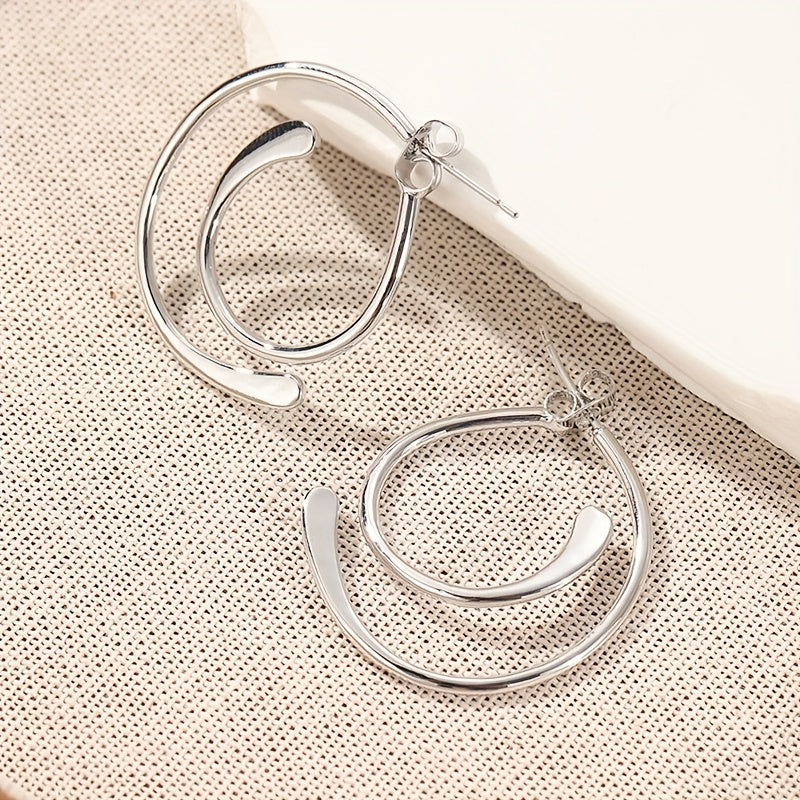 Vintage Patchwork Silver-Plated Earrings