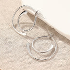 Vintage Patchwork Silver-Plated Earrings