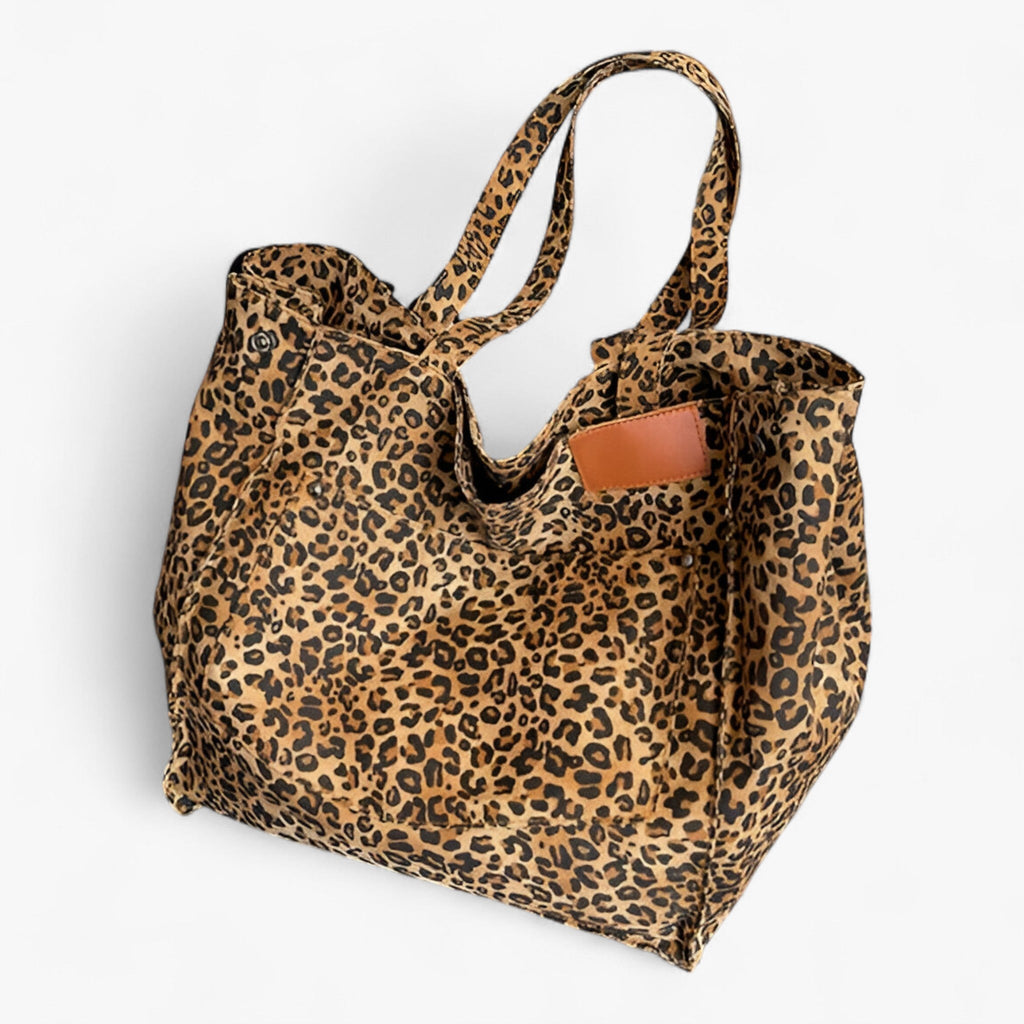 Bold Leopard Print Shoulder Bag with Large Compartment