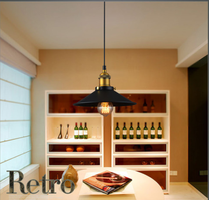 Industrial Pendant Light – Vintage Iron Ceiling Lamp for Kitchen, Dining & Hallway
