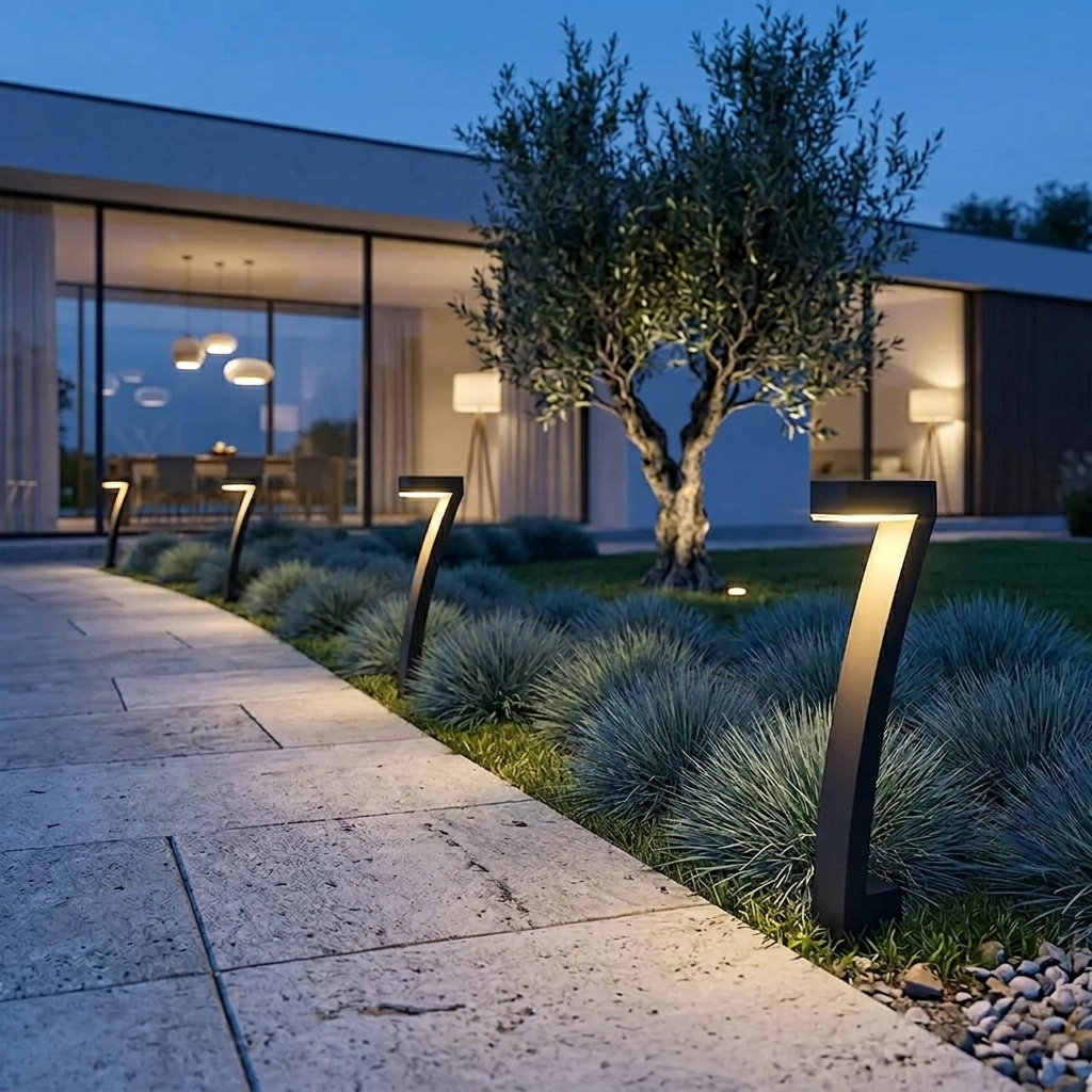 Modern Solar Pathway Lights - Sleek IP65 Waterproof LED Garden Decor (Warm White)