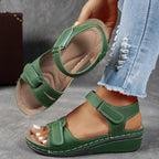 Women's Adjustable Wedge Sandals with Open Toe
