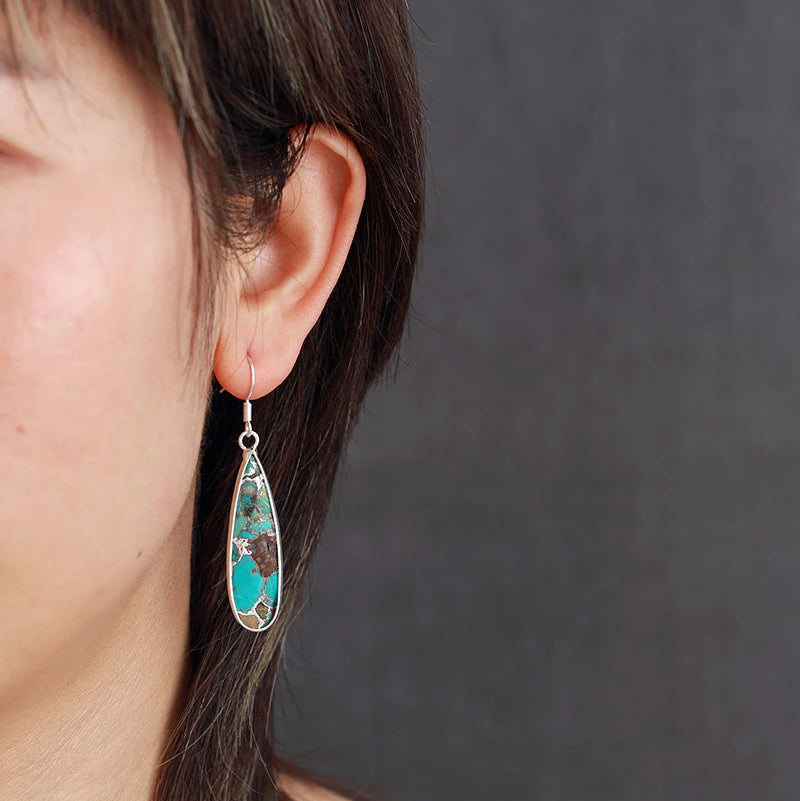Turquoise Jasper Teardrop Earrings