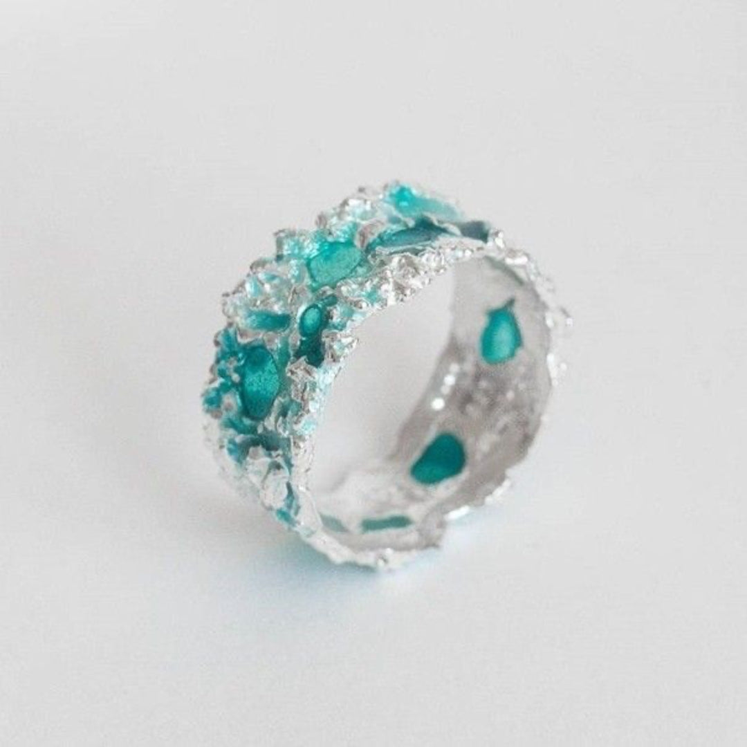 Aqua Reef Textured Ring