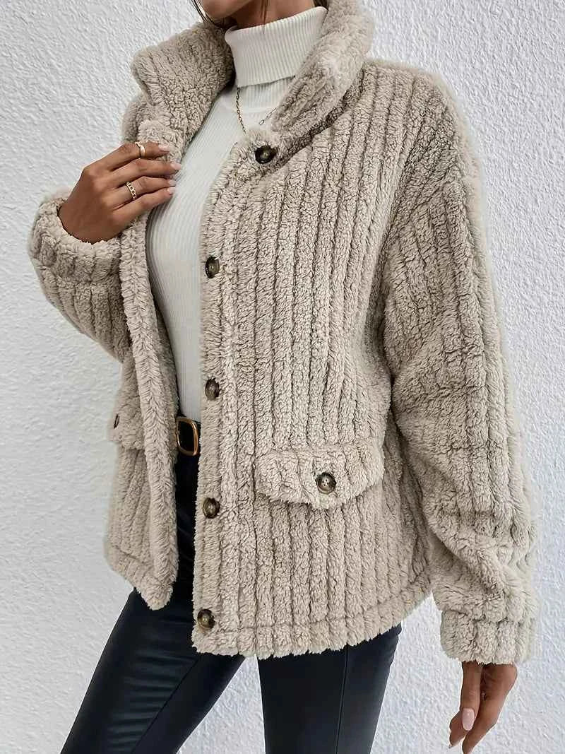 Reversible Velvet Cardigan with a Classic Button Front