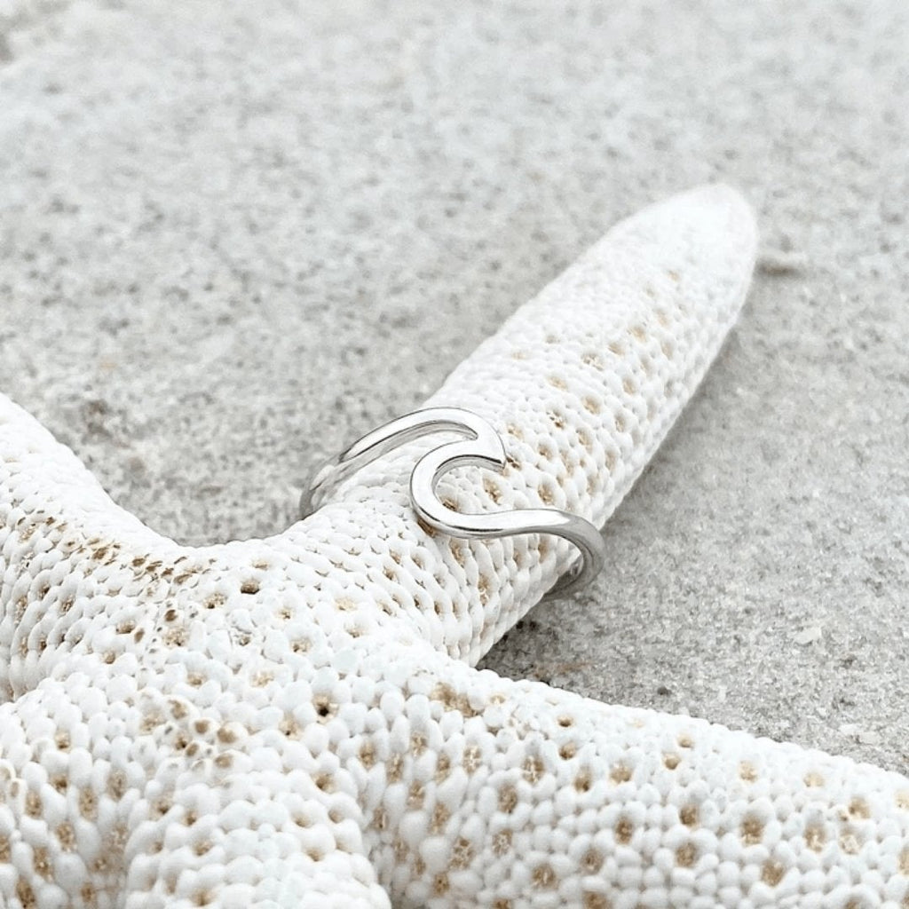 Silver-Tone Sea Wave Ring
