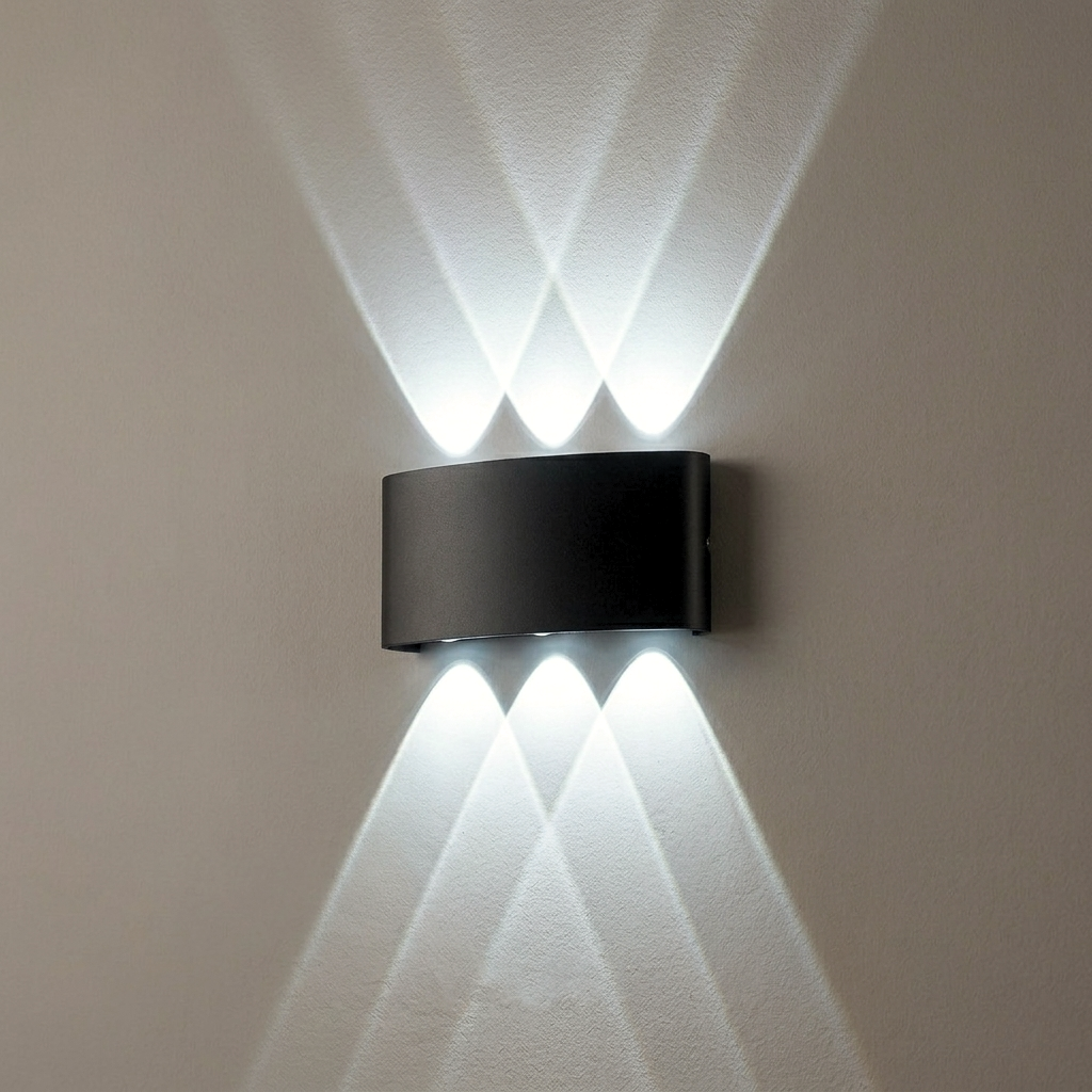 Modern Curved LED Beam Sconce - Architectural Up-Down Wall Light