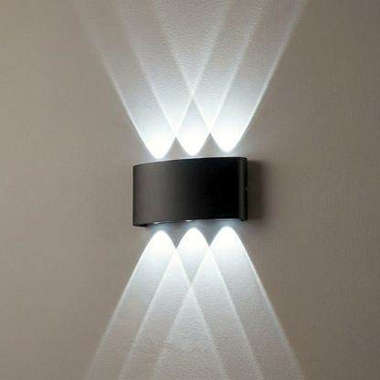 Modern Curved LED Beam Sconce - Architectural Up-Down Wall Light
