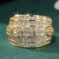 Grote pavé-bandring met baguettes