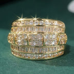 Grote pavé-bandring met baguettes