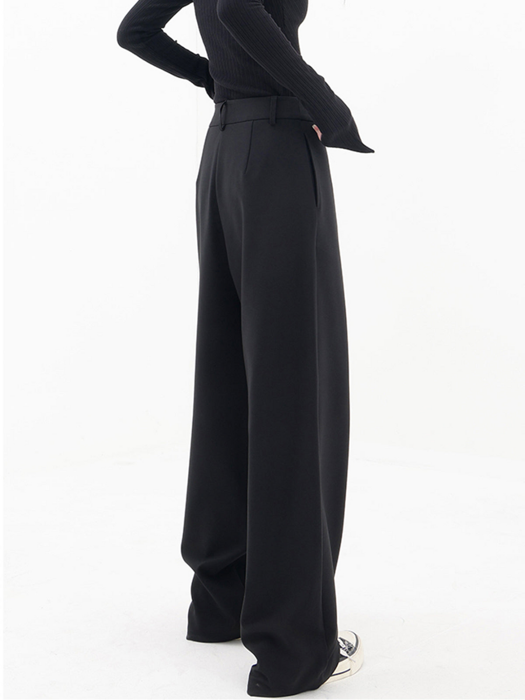Asymmetric Wrap Wide-Leg Trousers