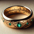 Runen-bandring met smaragdlook