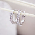 Silver-Tone Double Pavé Huggie Earrings