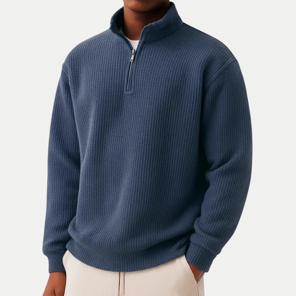 Quarter Zip Knit Jumper with a Soft and Breathable Finish