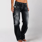 Faded Distressed Straight Leg Jeans