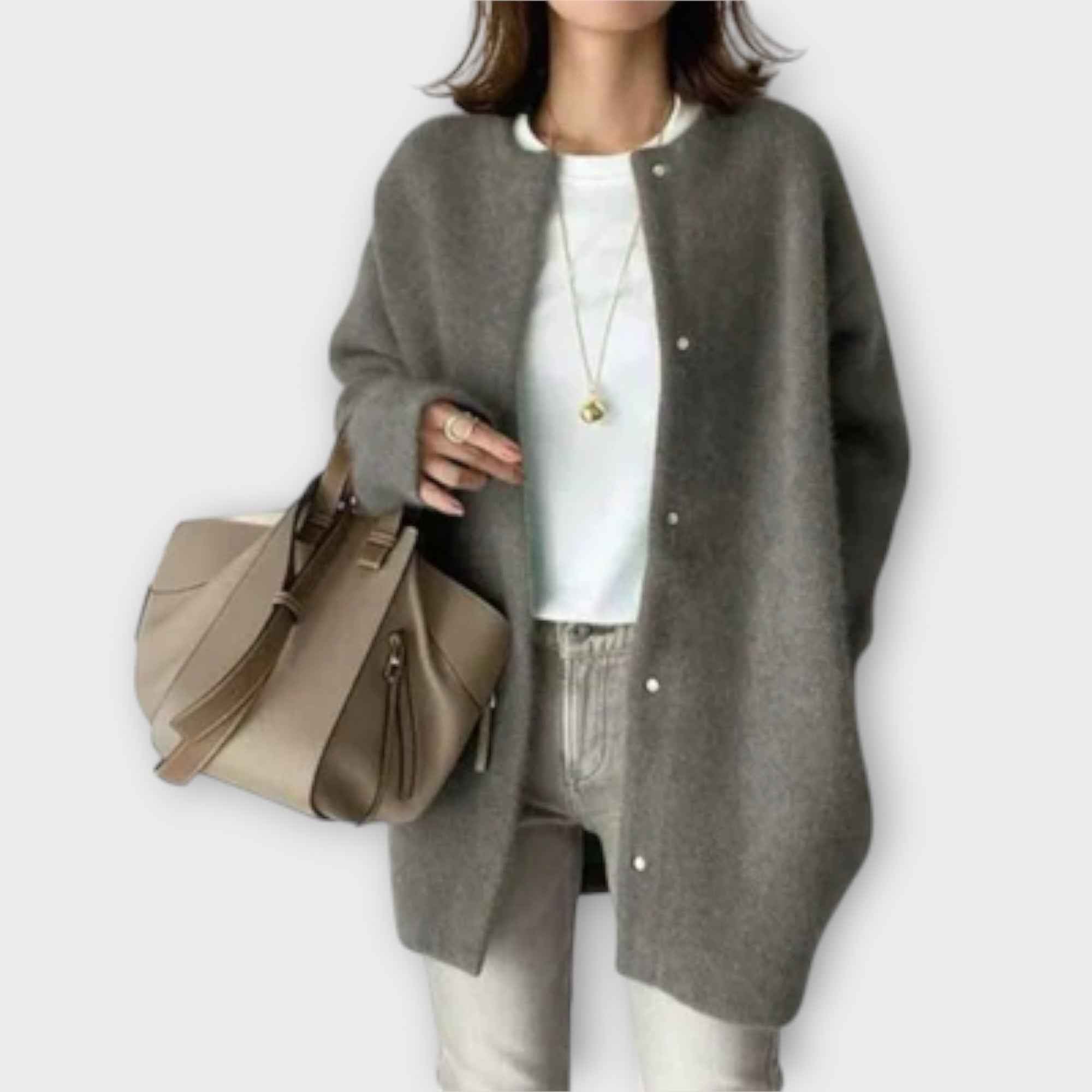 Open-Front Cardigan with a Loose Throw-On Silhouette