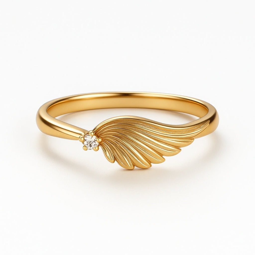 Angel Crystal Gold-Tone Ring