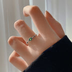 Adjustable Emerald-Look Chain Ring