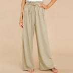 Paperbag-Waist Wide-Leg Trousers