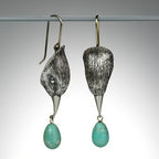 Vintage Silver-Tone Irregular Turquoise Drop Earrings