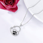 Double Infinity Paw Print Pendant Necklace