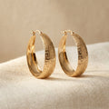 Vintage-Style Gold-Tone Ethnic Hoop Earrings